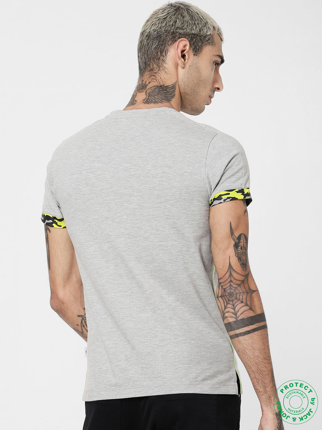 Grey Patch Pocket Crew Neck T-shirt