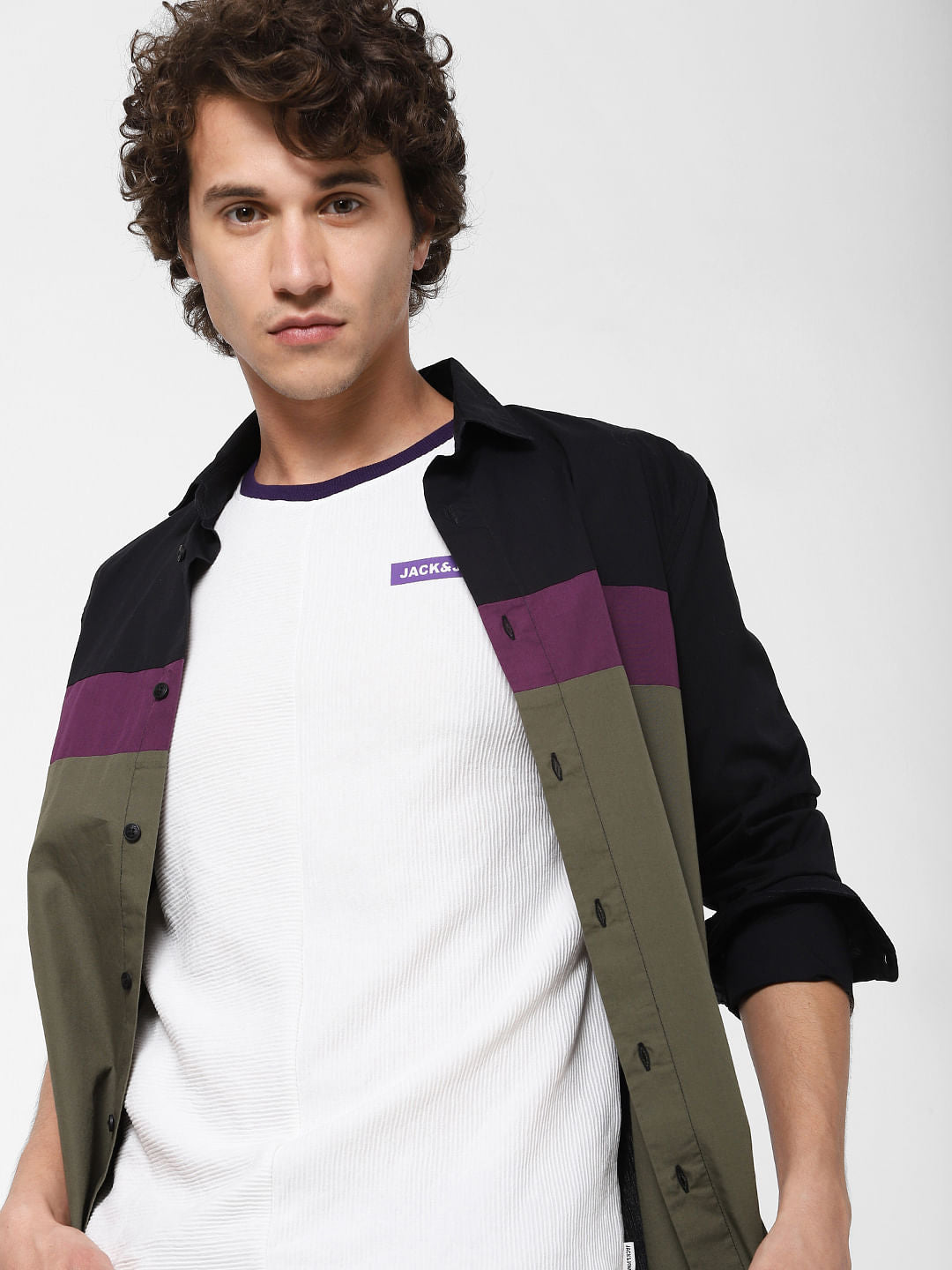 White Logo Print Crew Neck T-shirt - S