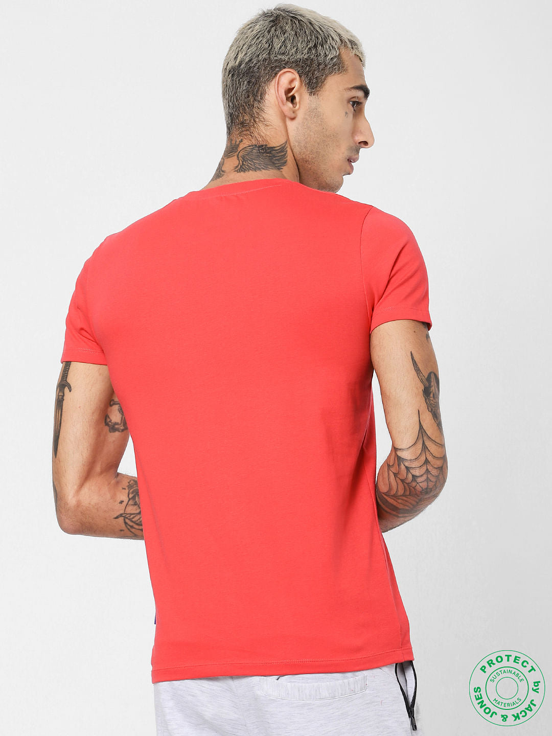Red Logo Print Crew Neck T-shirt