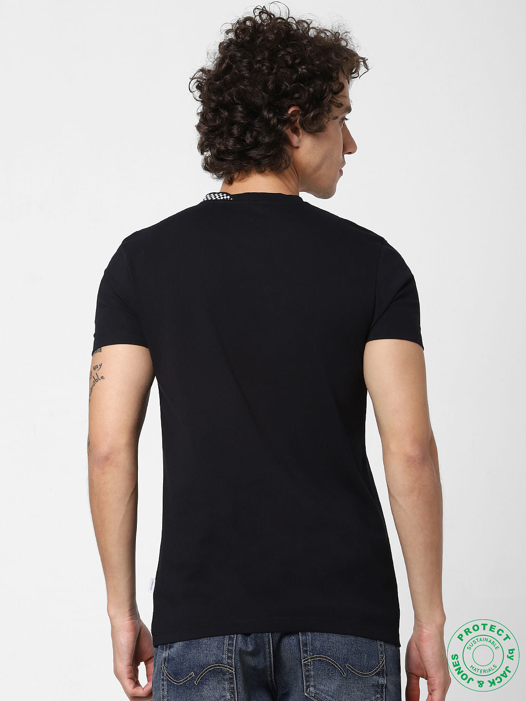 Black Graphic Print Crew Neck T-shirt