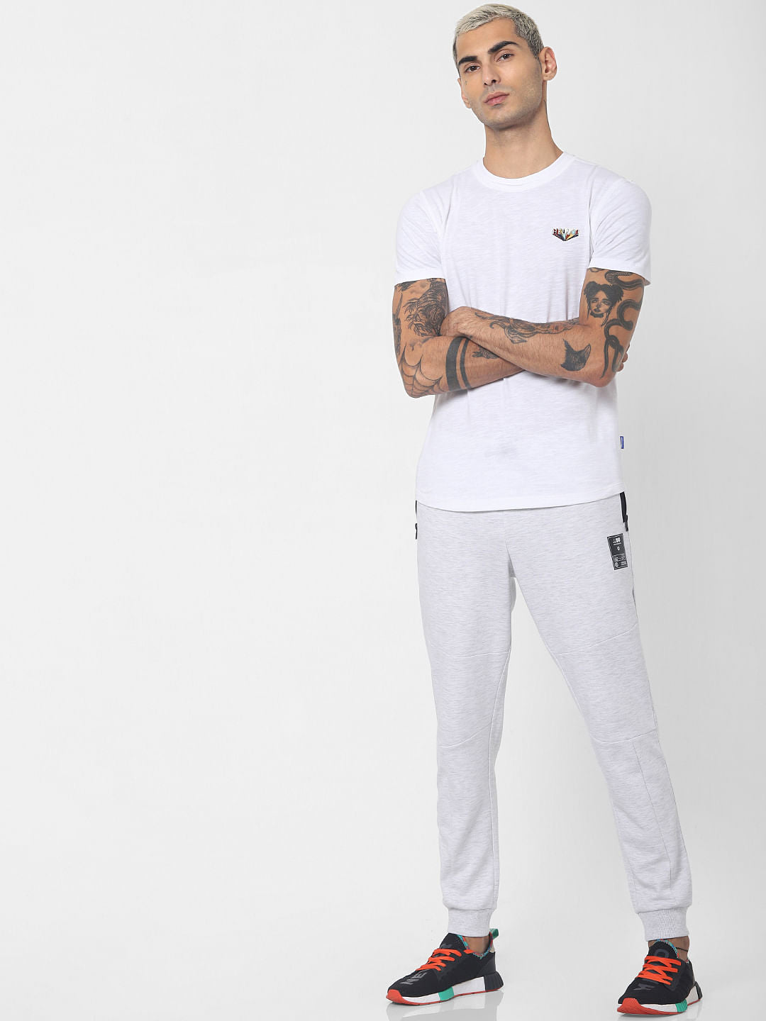 White Printed Crew Neck T-shirt