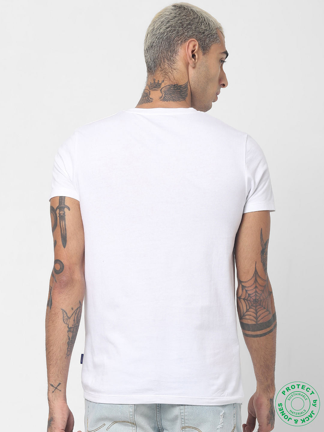 White Graphic Print Crew Neck T-shirt