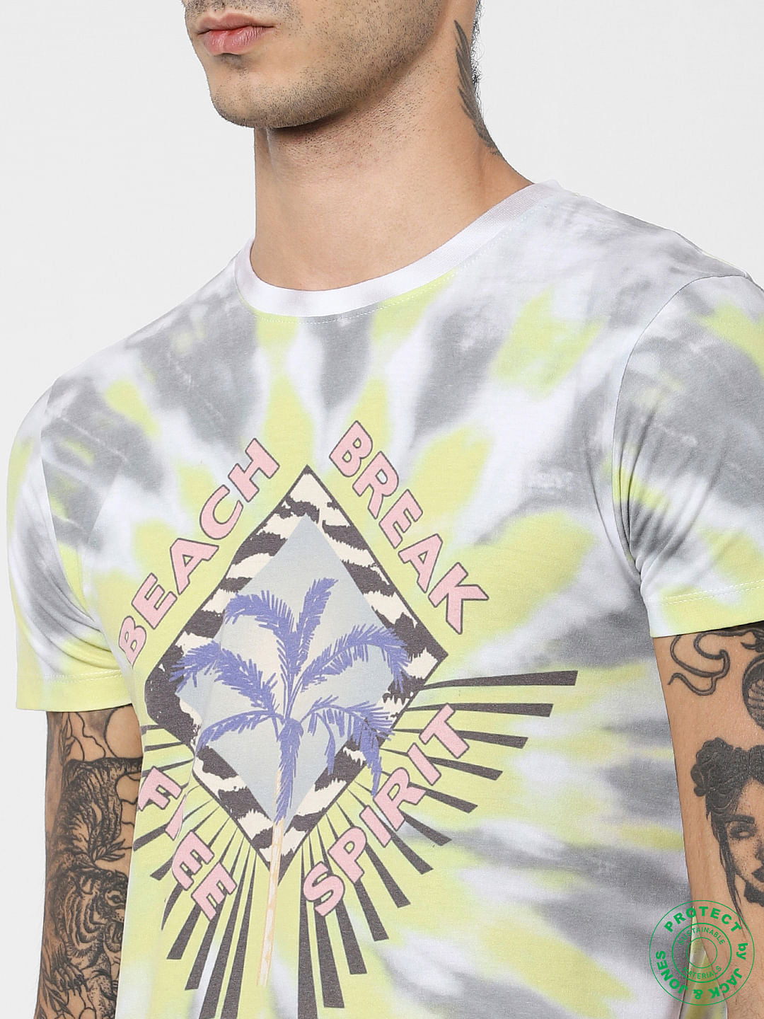 White Tie Dye Crew Neck T-shirt