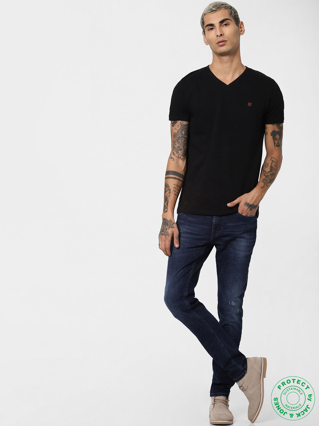 Black V Neck T-shirt