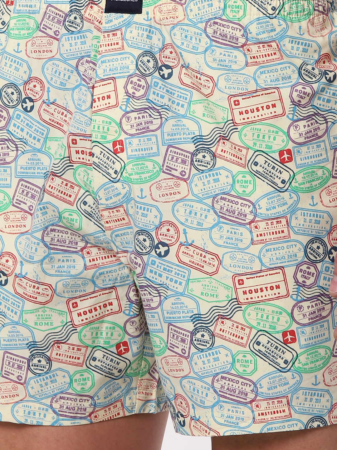 Cream Stamp Print Boxers