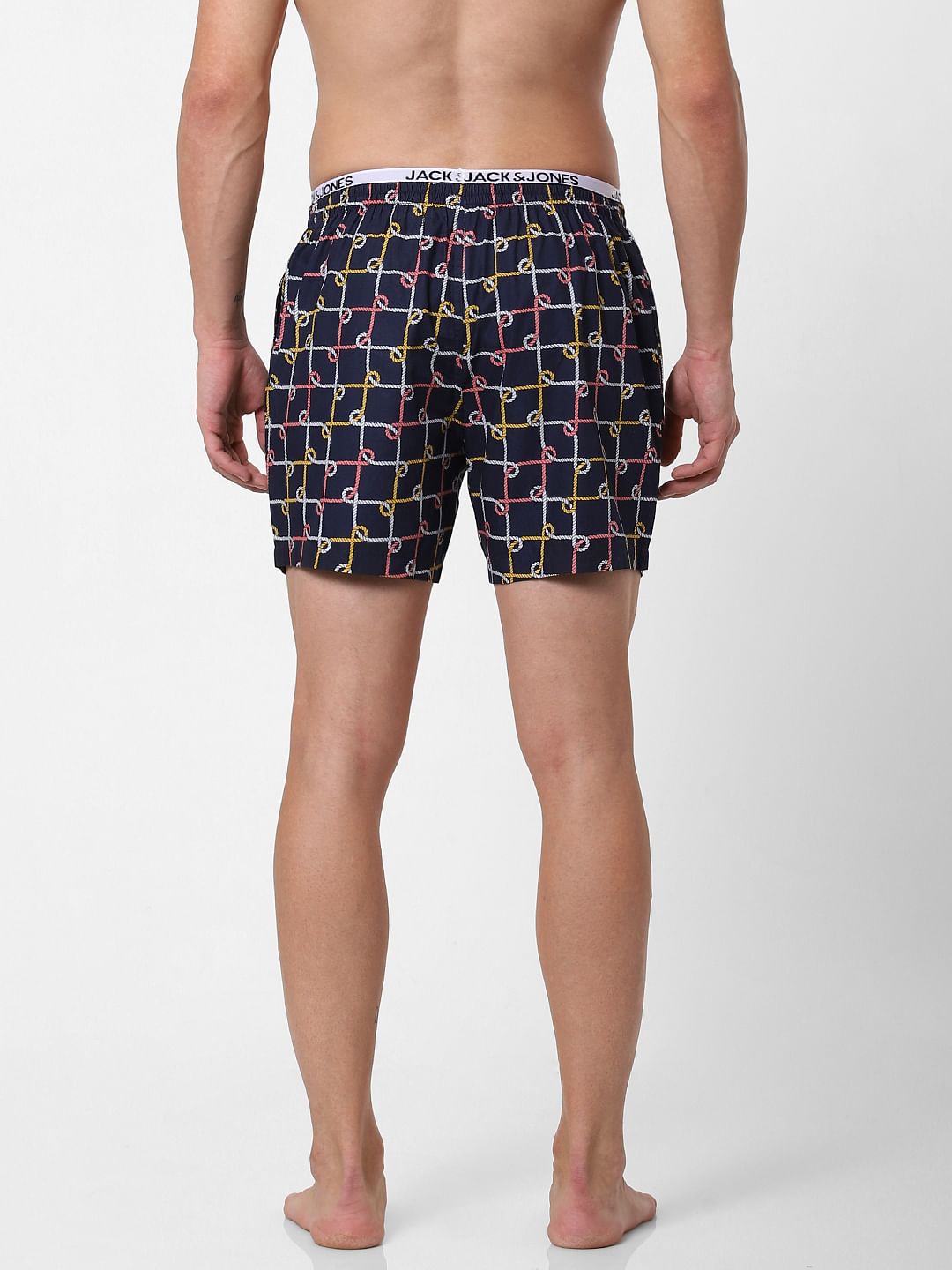 Dark Blue Rope Print Boxers