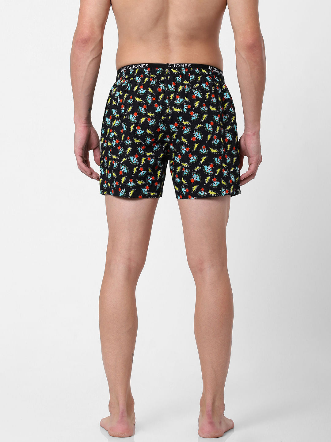 Black Graphic Print Boxers