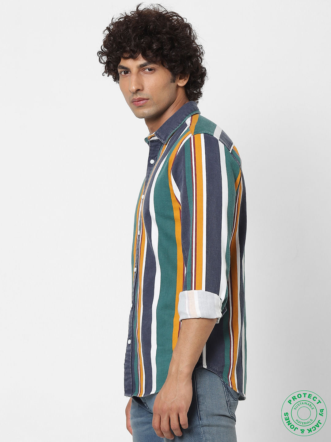 Multi-Coloured Striped Full Sleeves Shirt