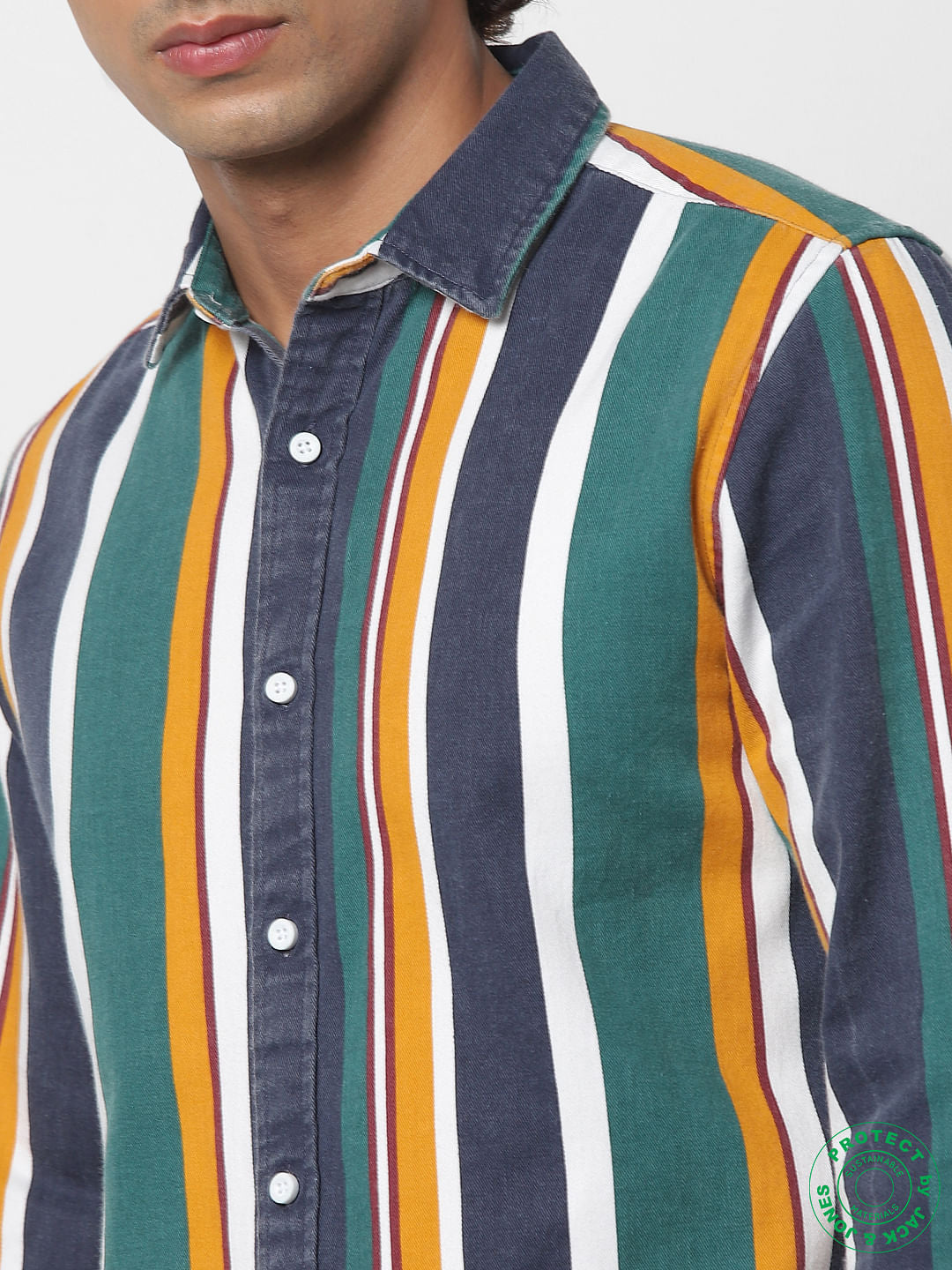 Multi-Coloured Striped Full Sleeves Shirt