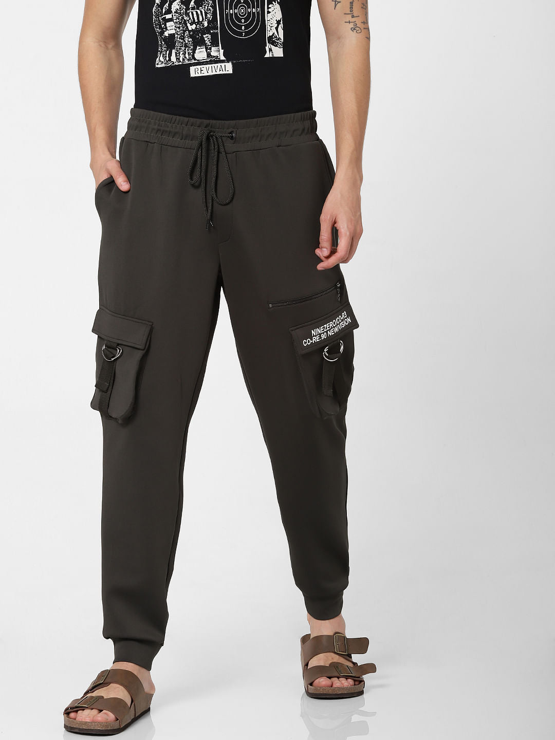 Green Low Rise Drawstring Sweatpants