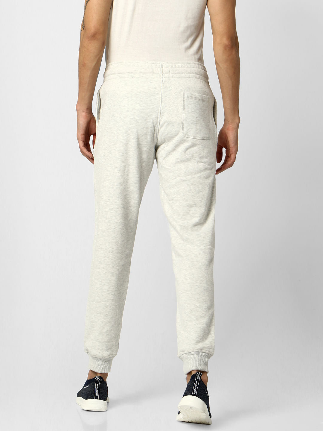 Grey Low Rise Logo Print Sweatpants