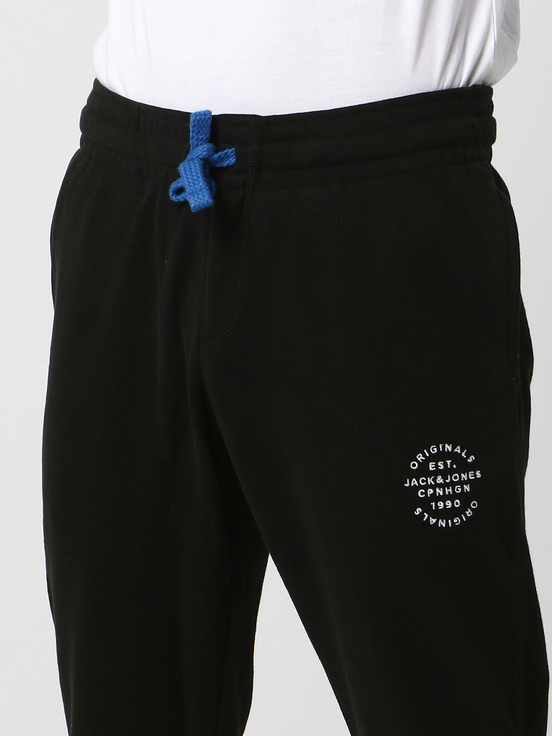 Black Low Rise Logo Print Sweatpants