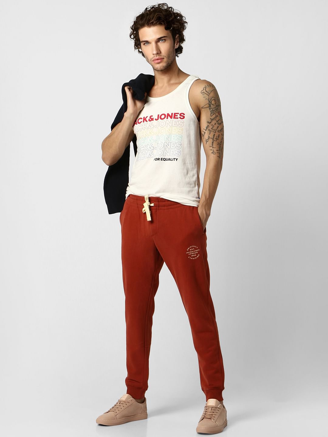 Rust Low Rise Logo Print Sweatpants - S