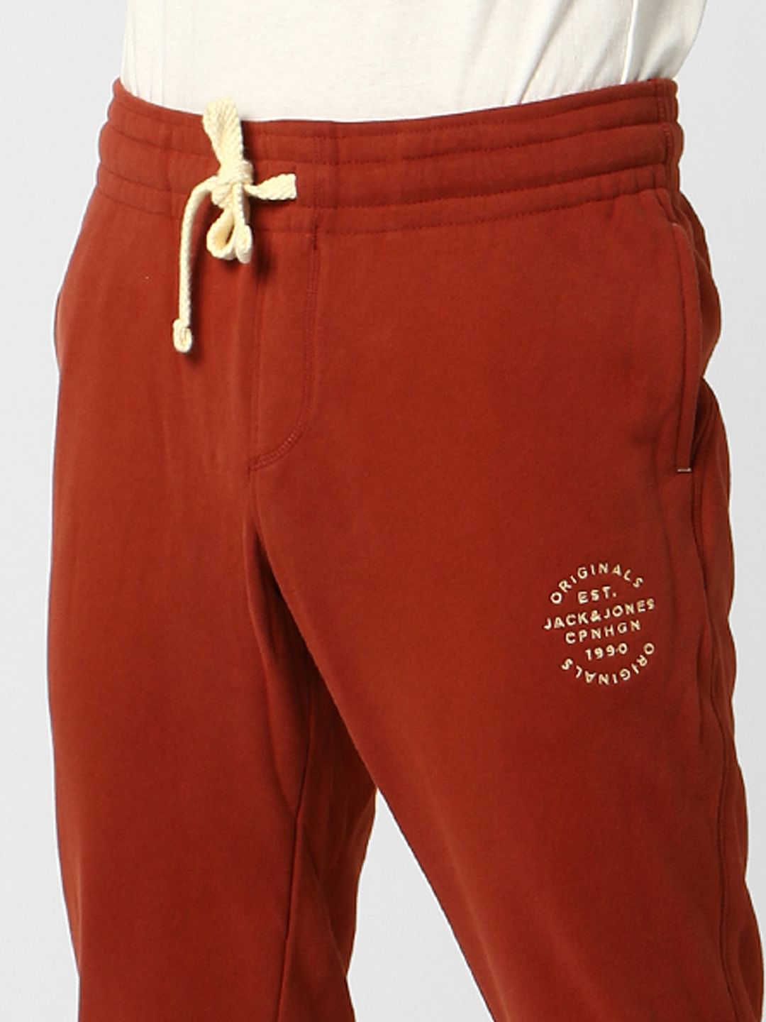 Rust Low Rise Logo Print Sweatpants