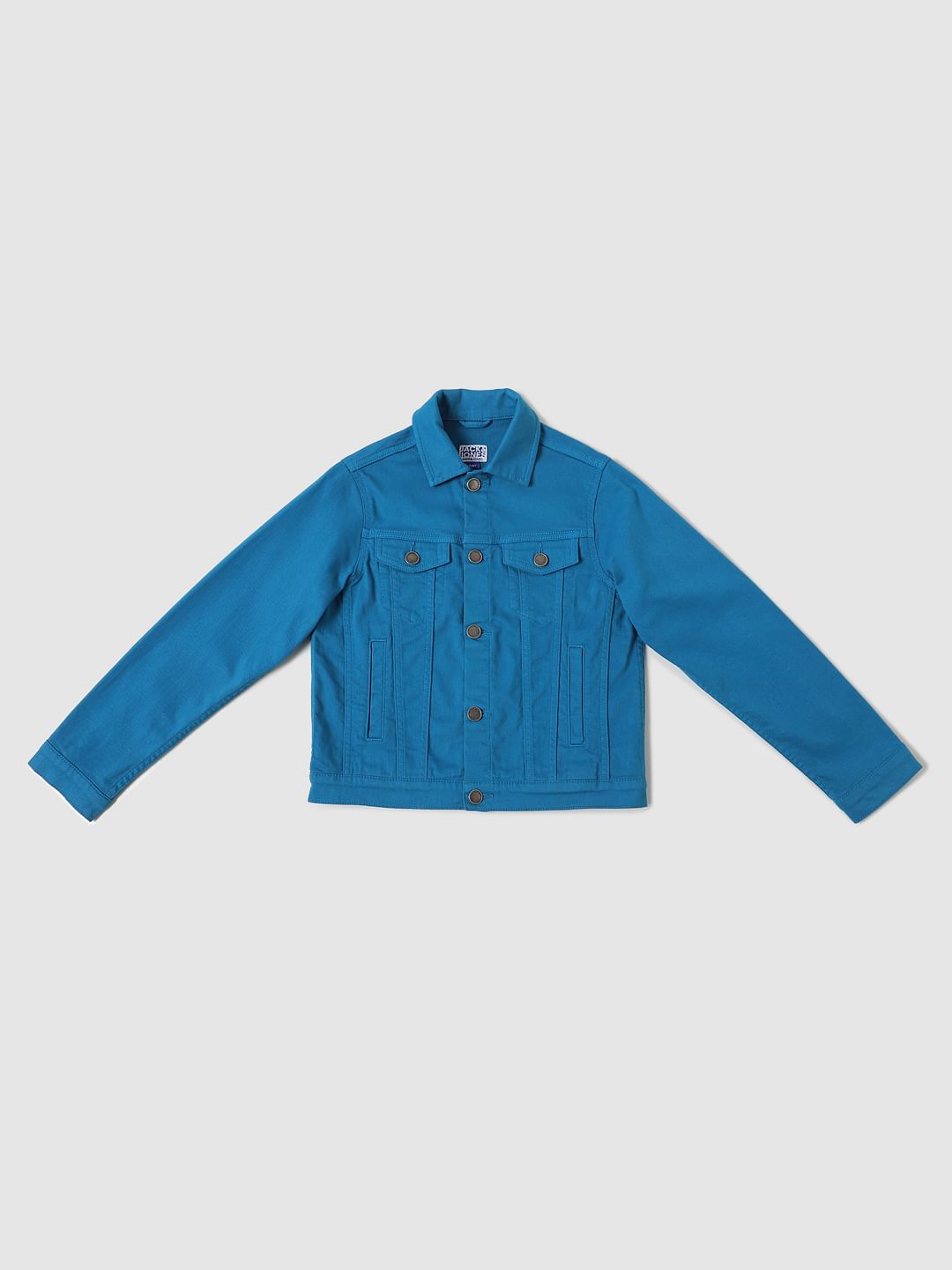 Boys Blue Button Down Jacket