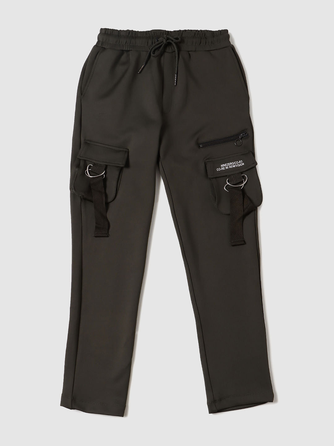 Boys Black Mid Rise Sweatpants - 4/5Y