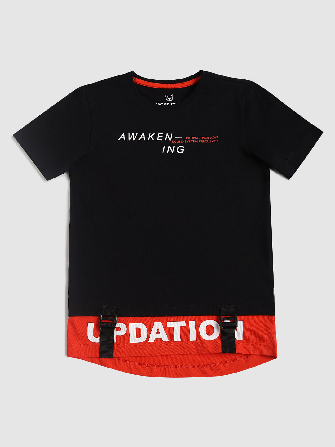 Boys Black Slogan Print Crew Neck T-shirt - 4/5Y