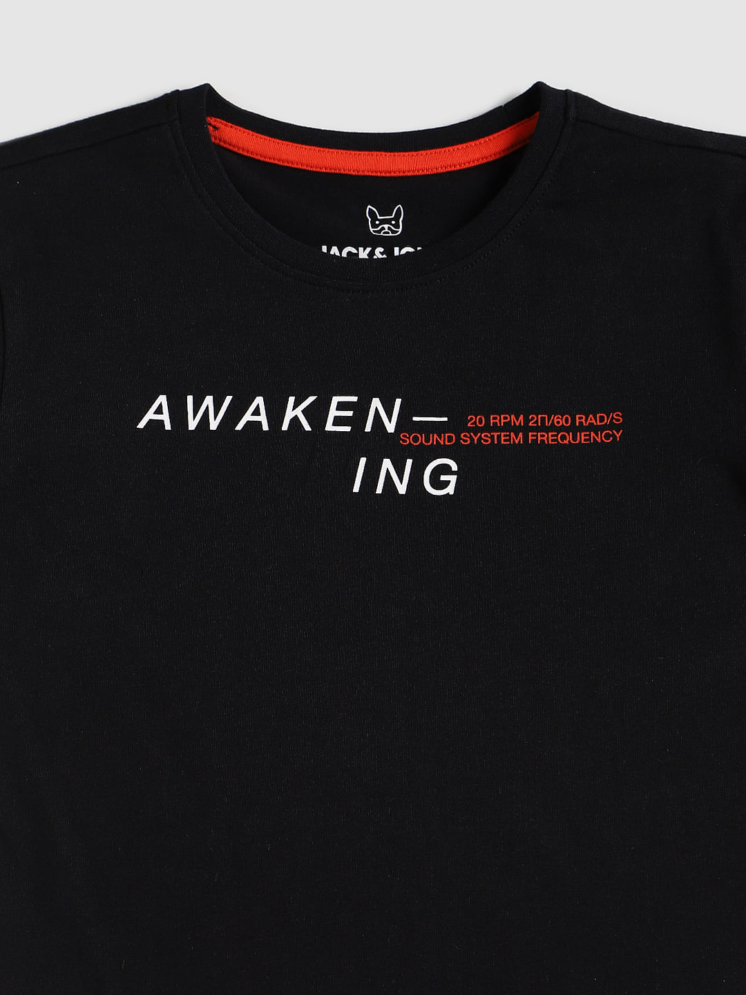 Boys Black Slogan Print Crew Neck T-shirt