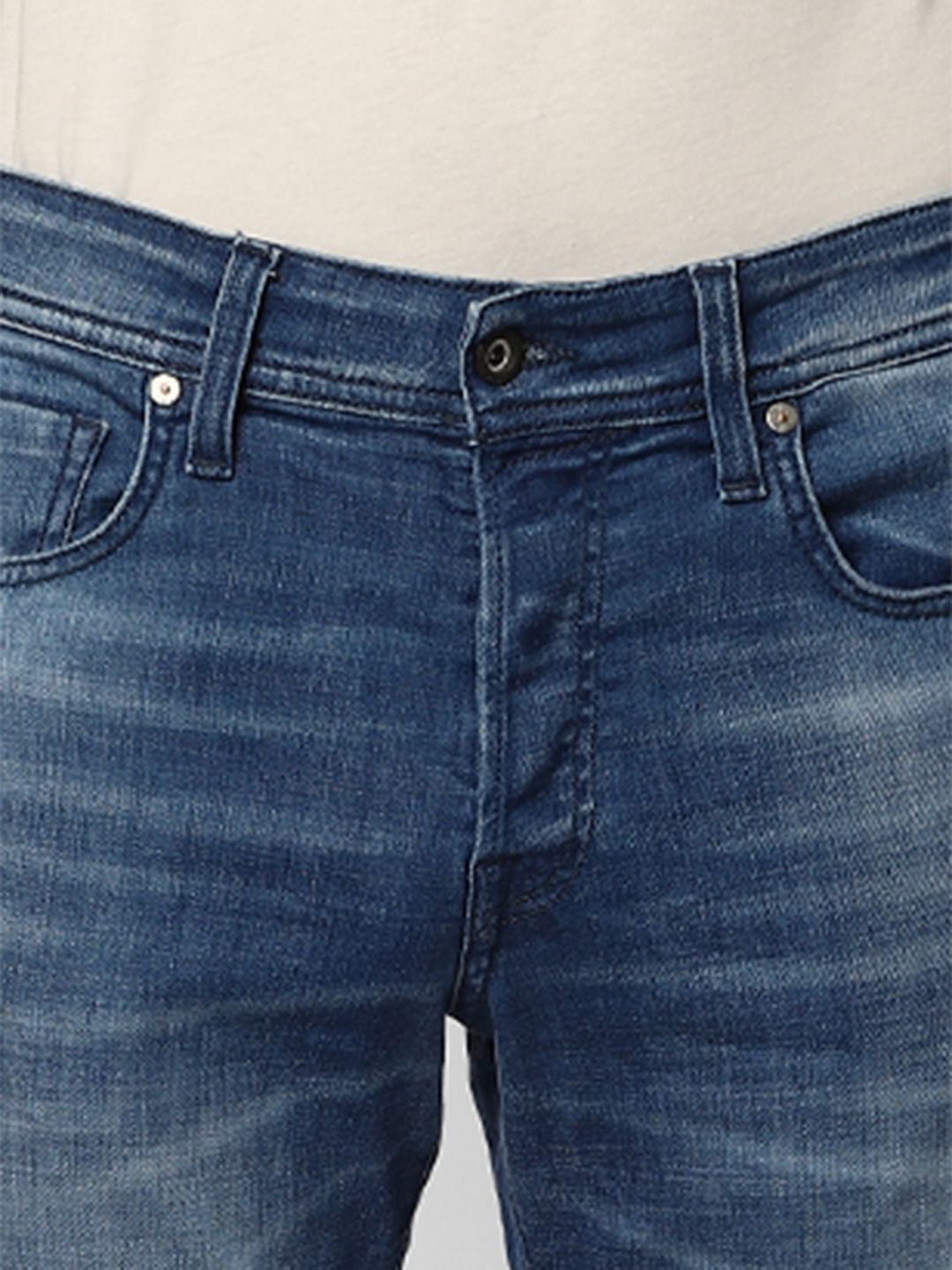 Blue Low Rise Washed Glenn Slim Fit Jeans