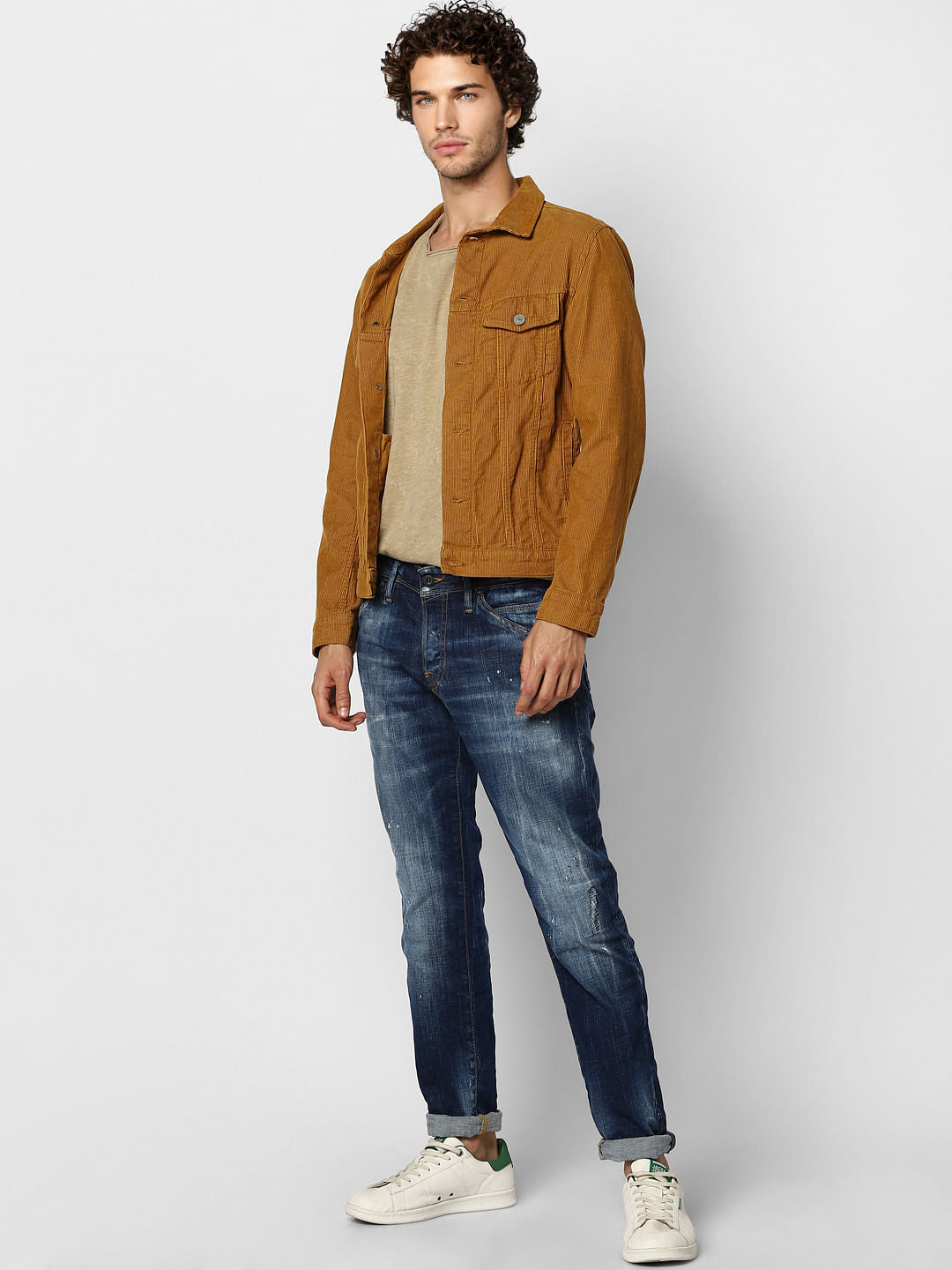 Blue Low Rise Mildly Distressed Glenn Slim Jeans