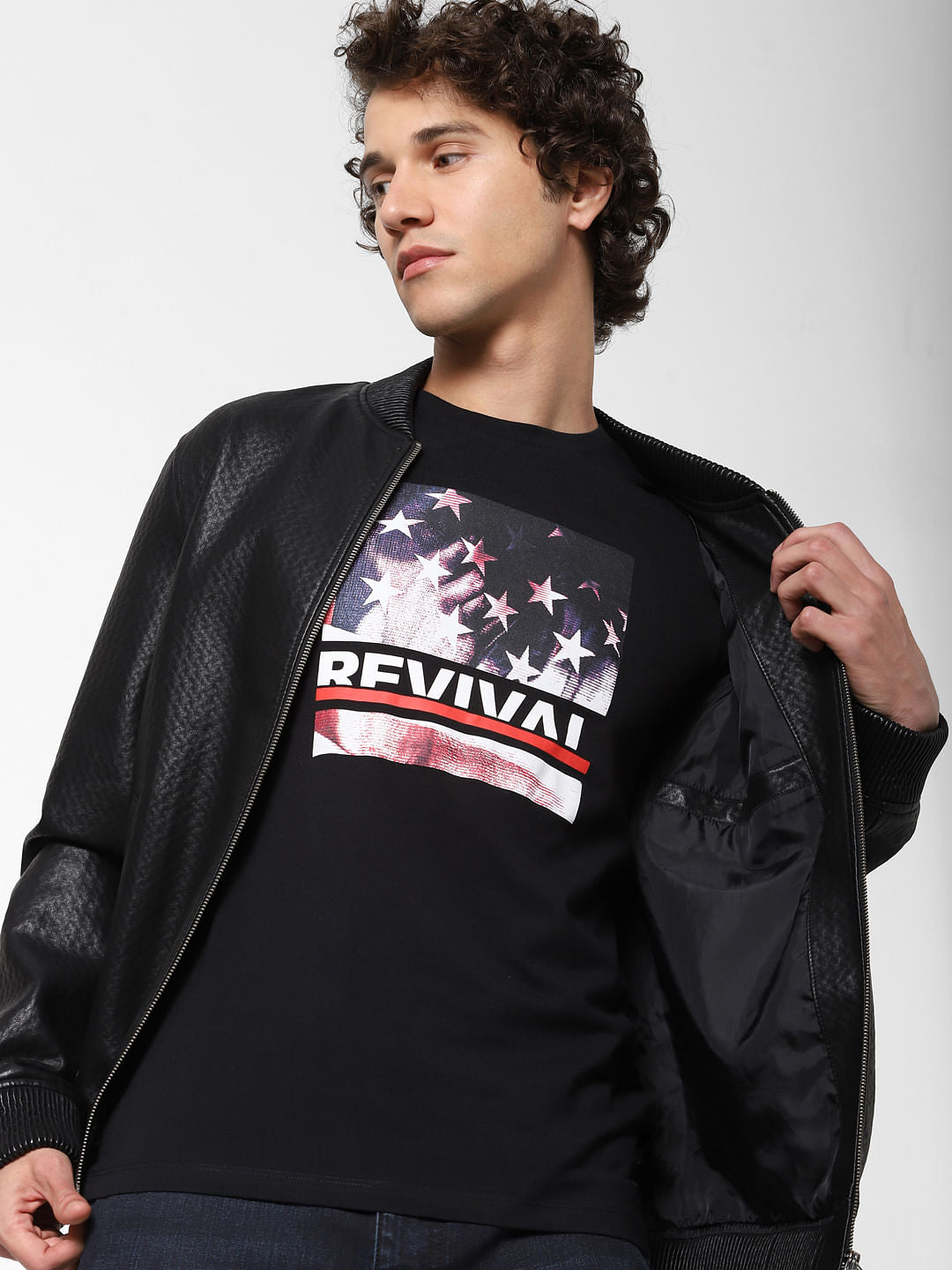 X Eminem Black Graphic Print Crew Neck T-shirt - S