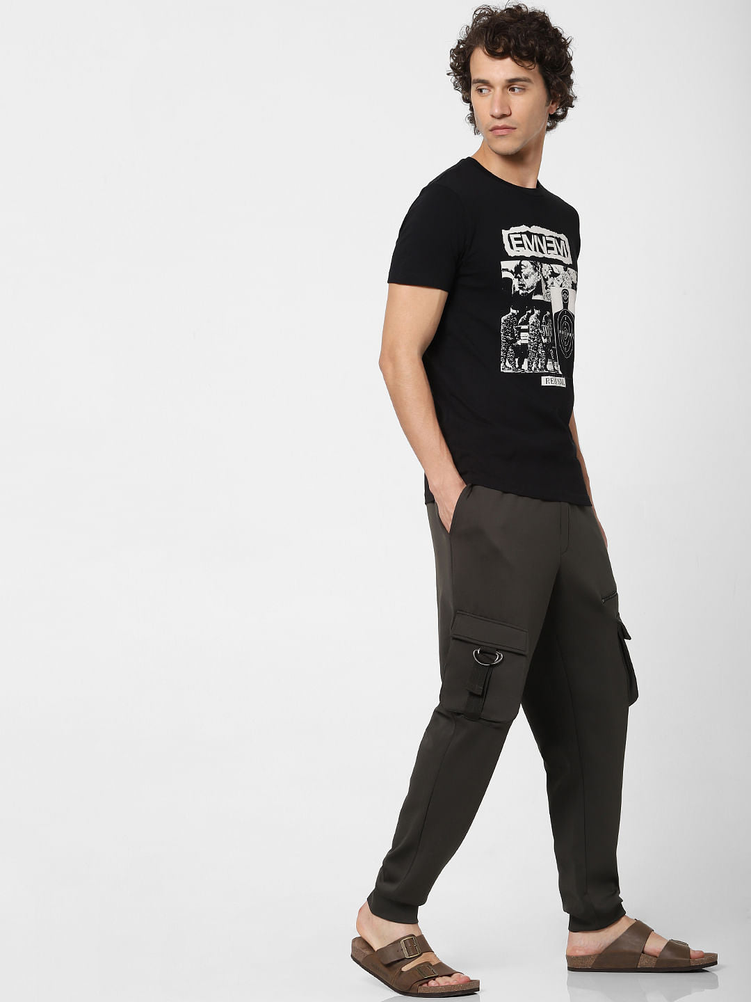 X Eminem Black Graphic Print Crew Neck T-shirt