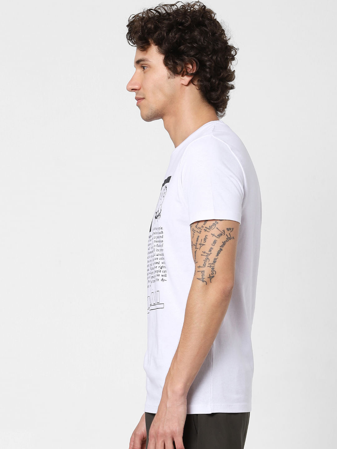 X Eminem White Graphic Print Crew Neck T-shirt