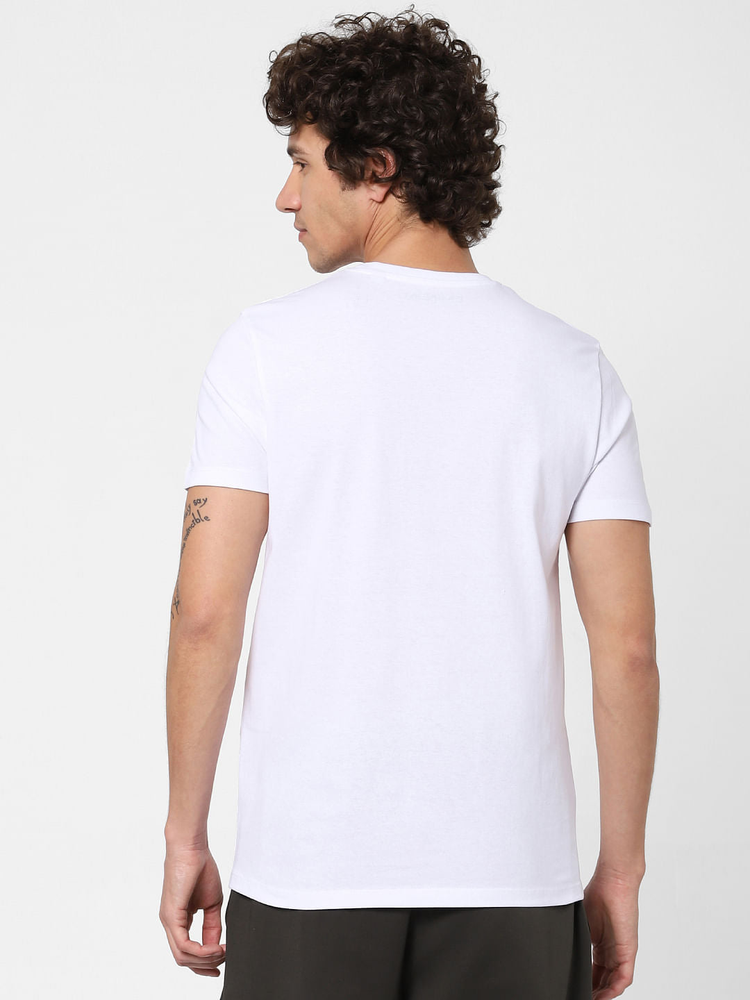 X Eminem White Graphic Print Crew Neck T-shirt