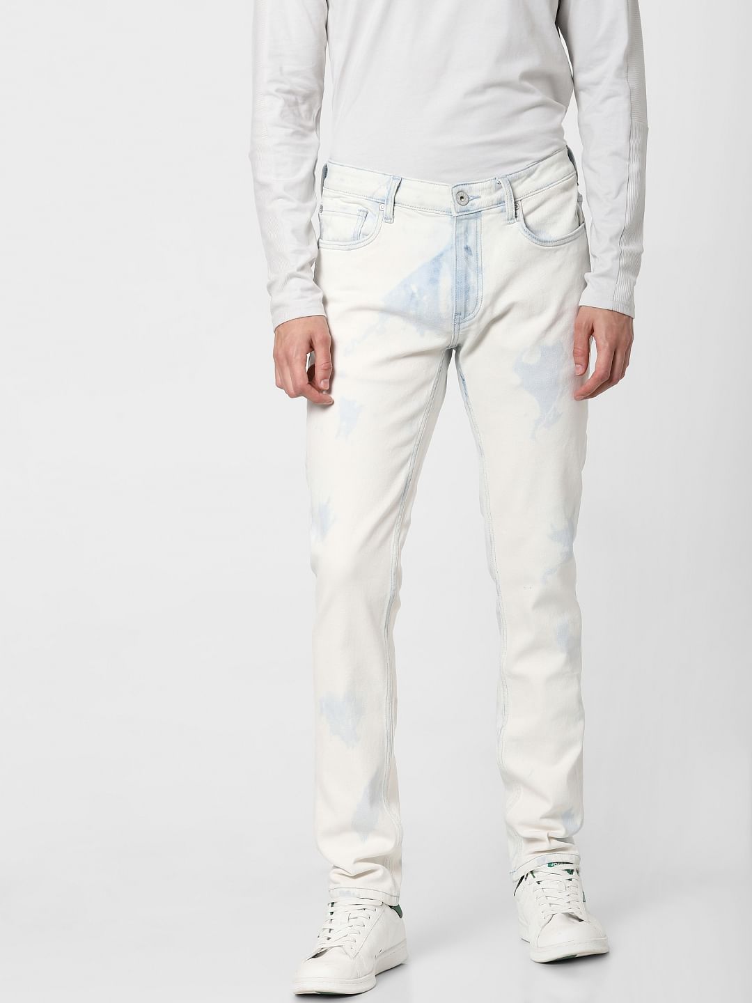Blue Low Rose Heavily Washed Ben Skinny Jeans