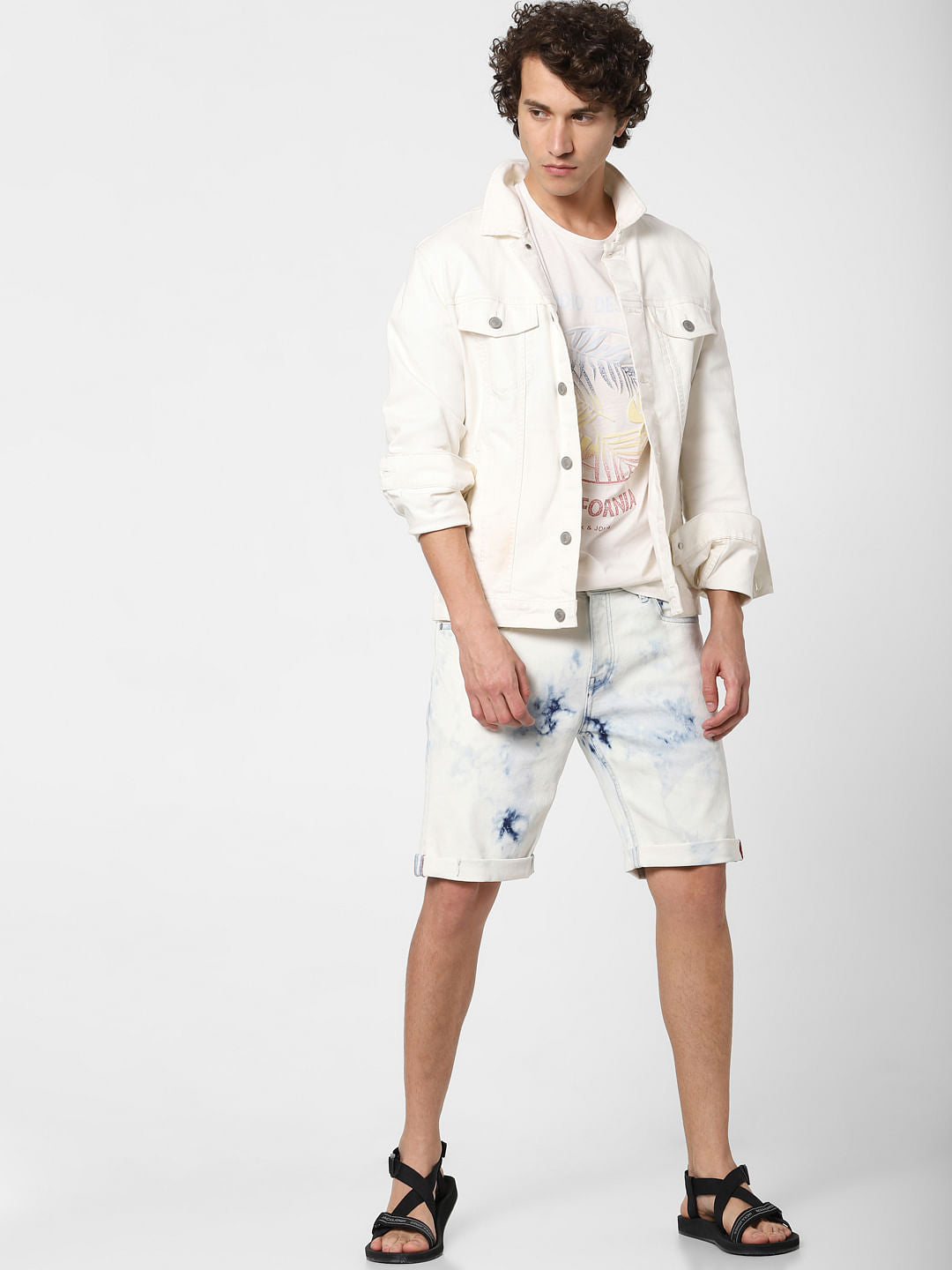 Blue Low Rise Acid Washed Denim Shorts - S