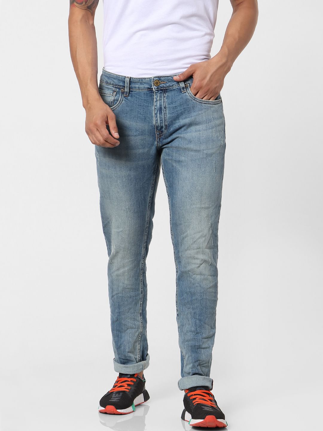 Light Blue Mid Rise Ben Skinny Fit Jeans