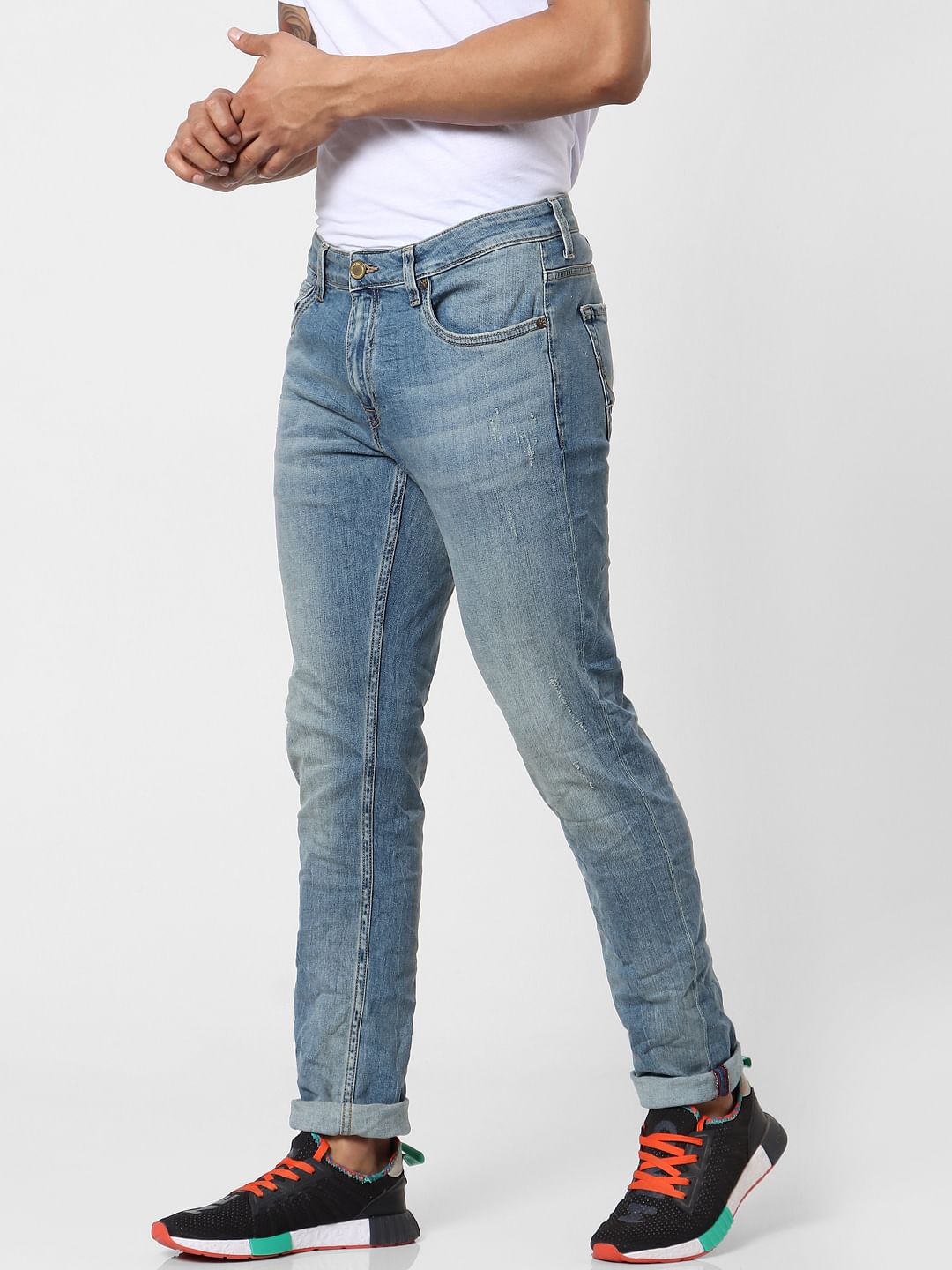 Light Blue Mid Rise Ben Skinny Fit Jeans