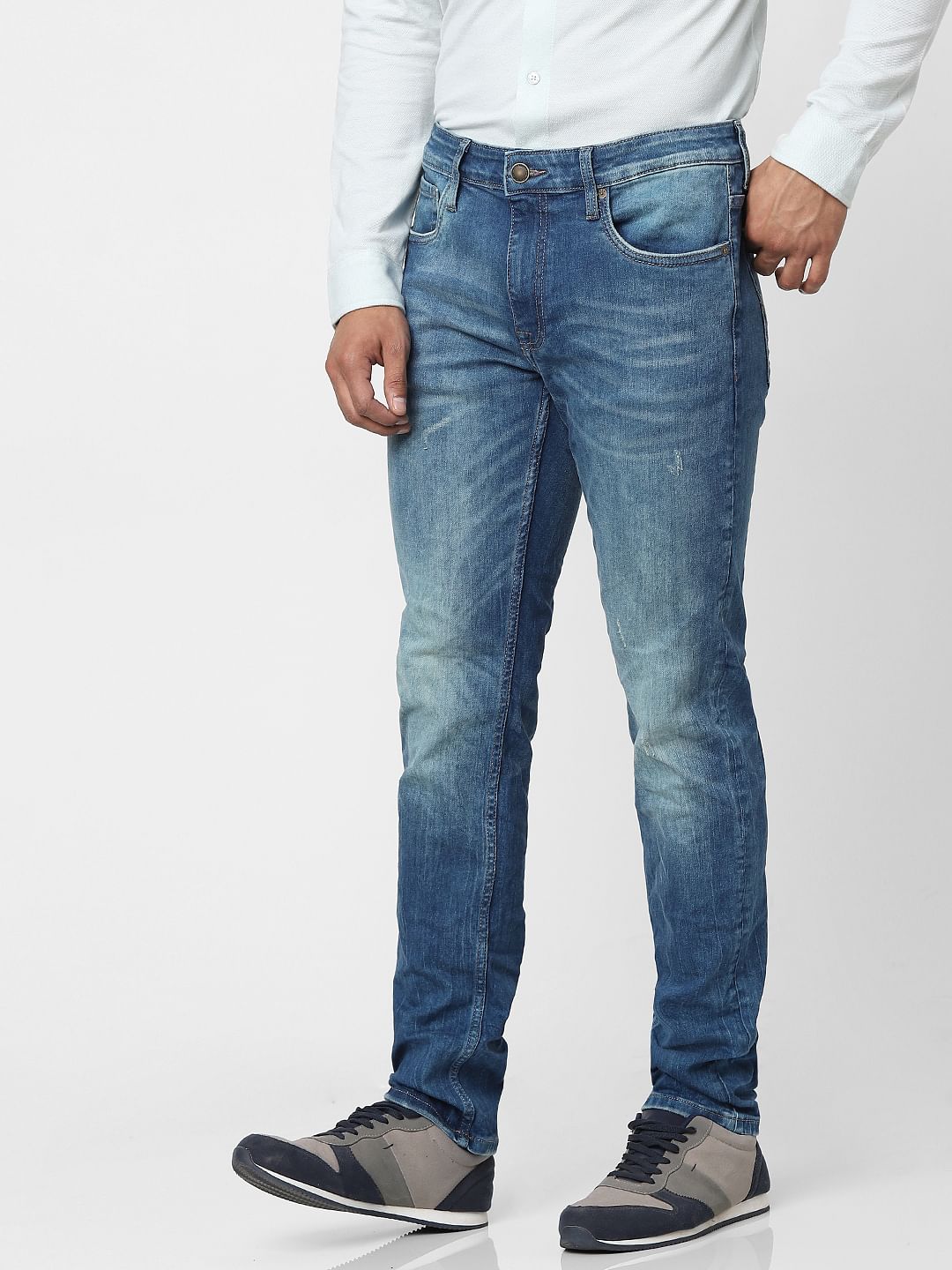 Medium Blue Low Rise Glenn Slim Fit Jeans
