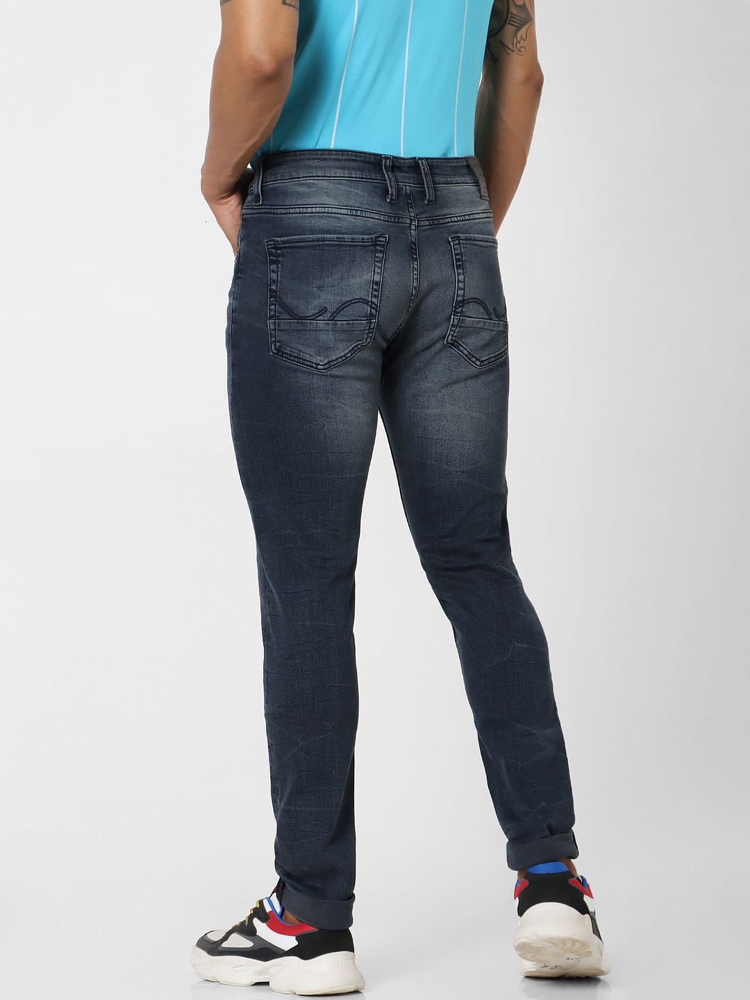 Dark Blue Low Rise Liam Skinny Fit Jeans