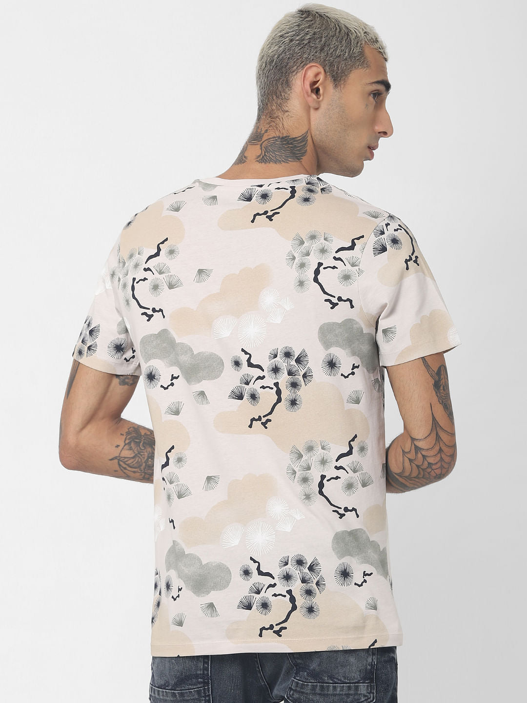 White Printed Crew Neck T-shirt
