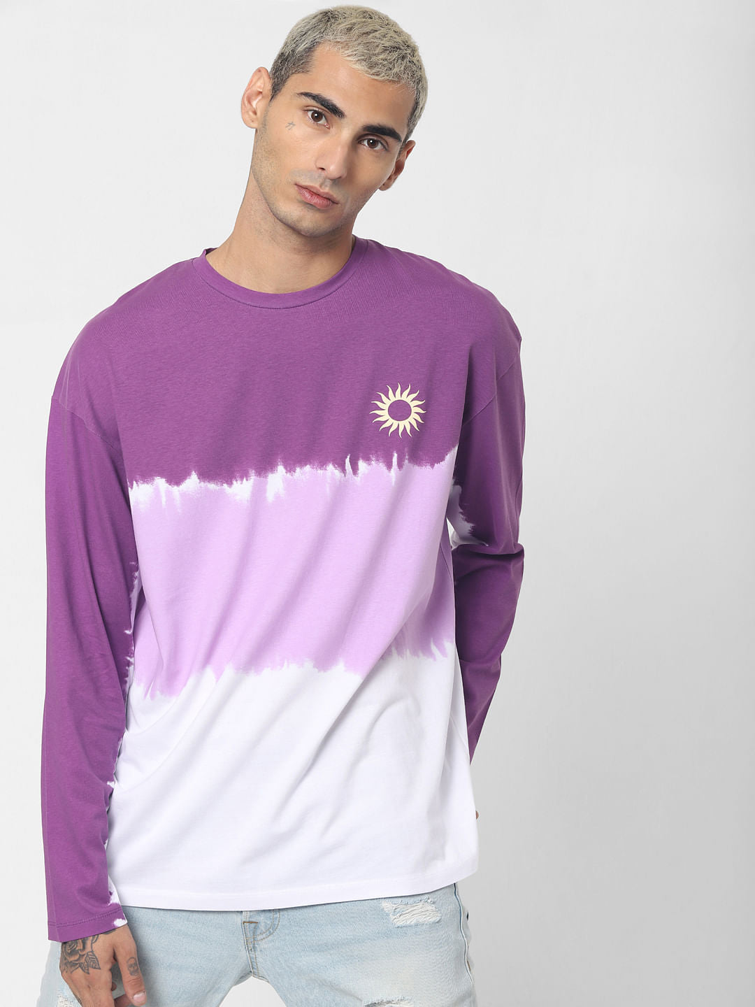 Purple Tie Dye Crew Neck T-shirt - S