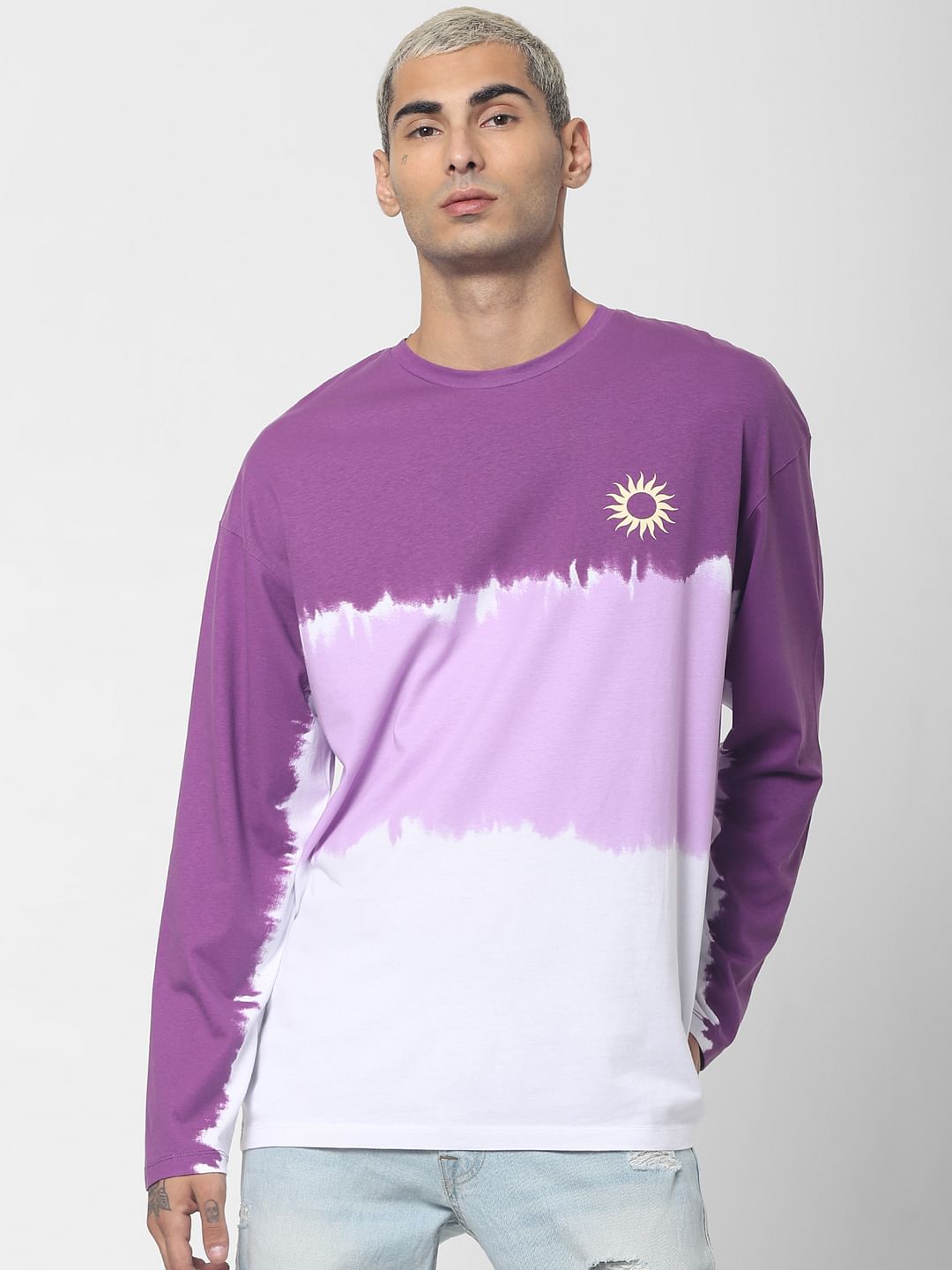Purple Tie Dye Crew Neck T-shirt