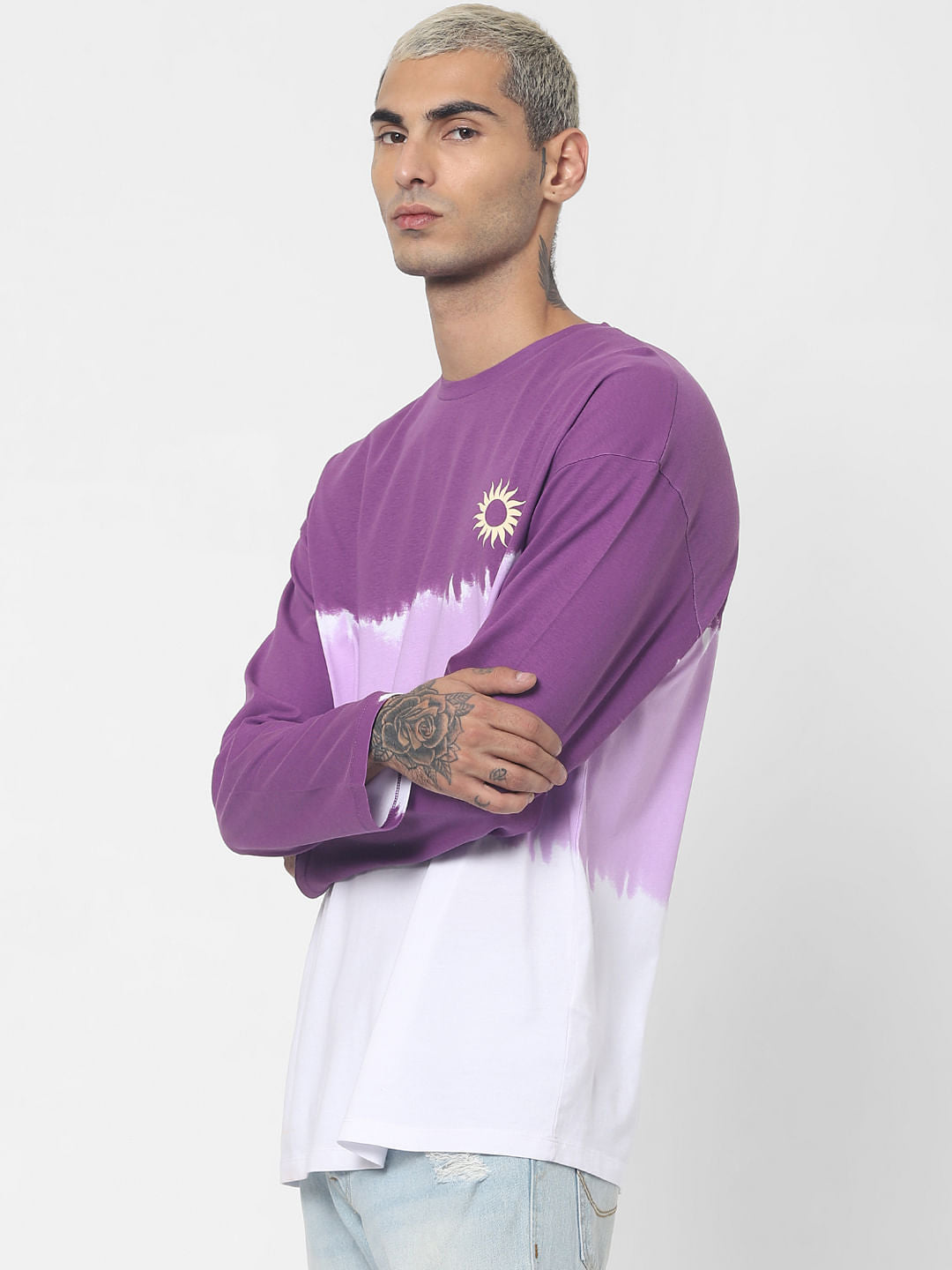 Purple Tie Dye Crew Neck T-shirt
