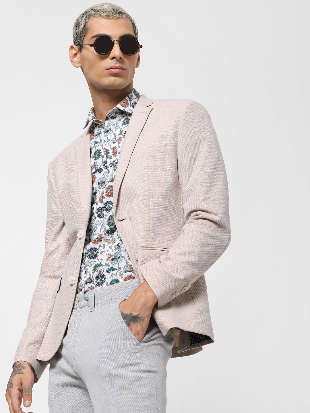 Ecru Linen Blazer - 46