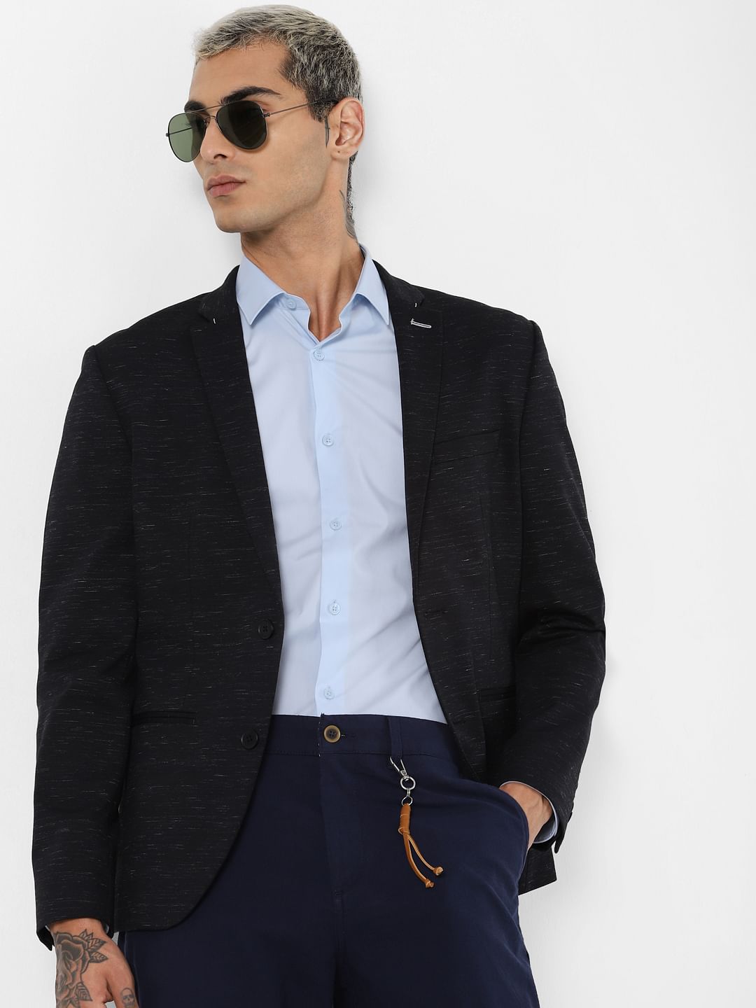Black Linen Blazer - 46