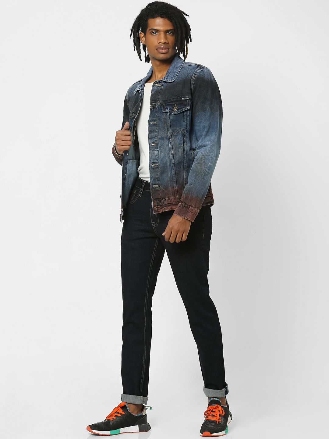 Blue Washed Denim Jacket - S