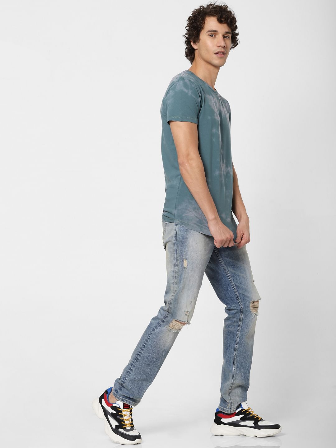 Blue Low Rise Ripped Tim Anti Fit Jeans - 28/30
