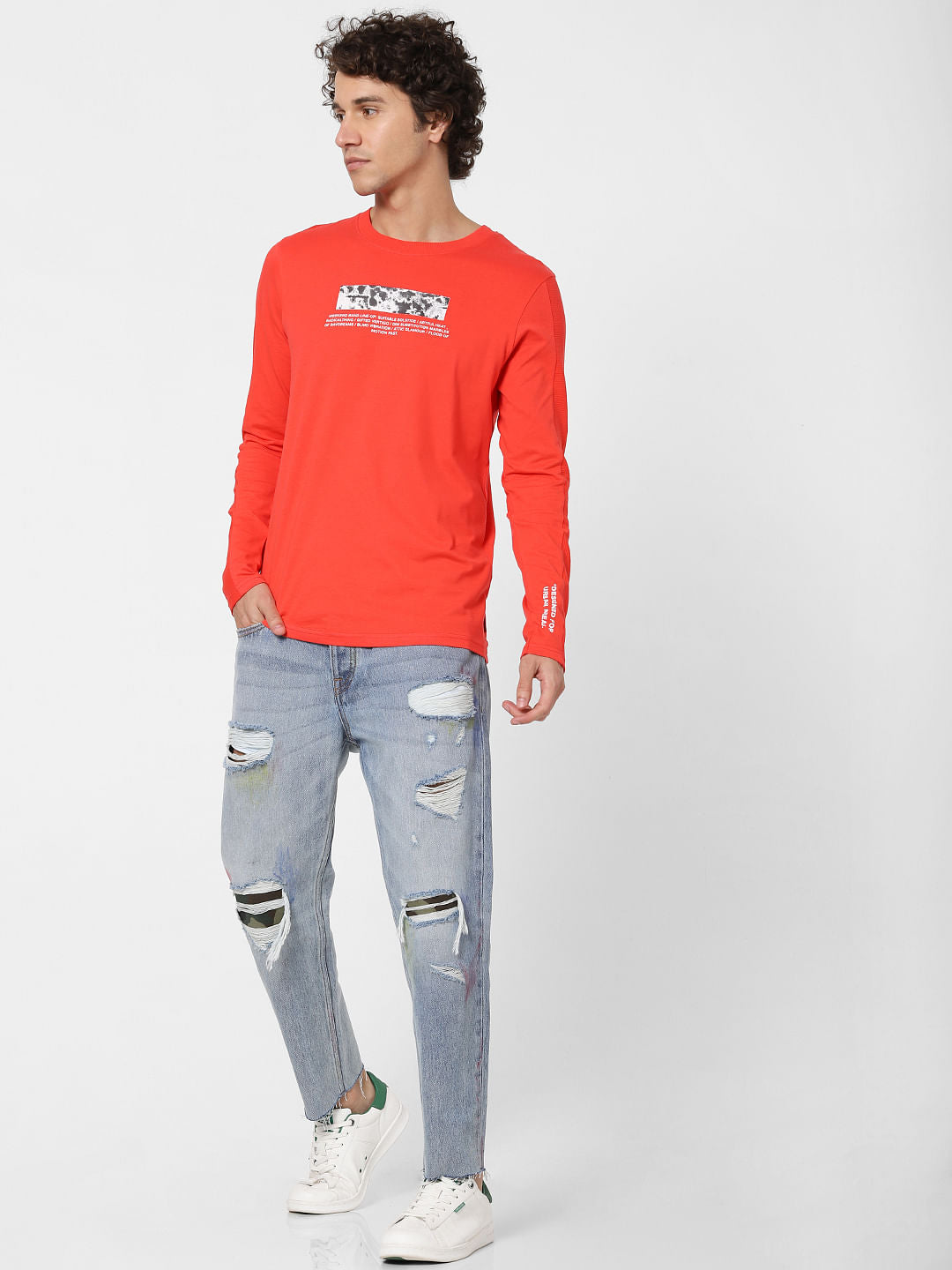 Light Blue Mid Rise Frank Anti Fit Ripped Jeans - 28/30