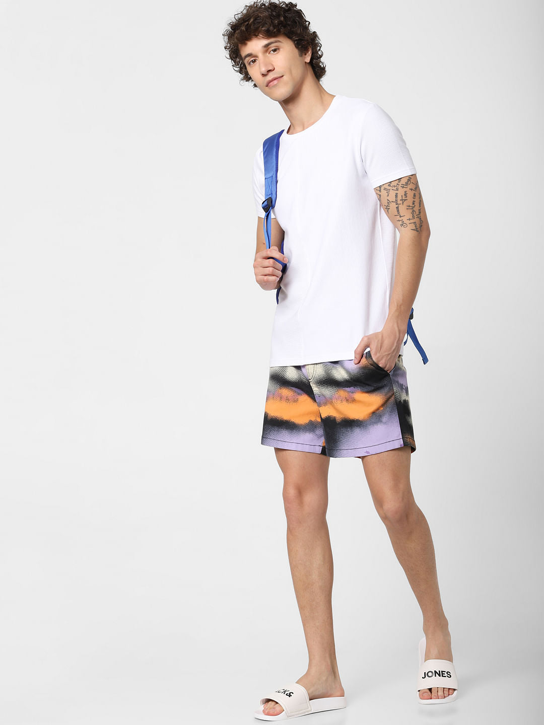 Purple Abstract Print Swimshorts - S