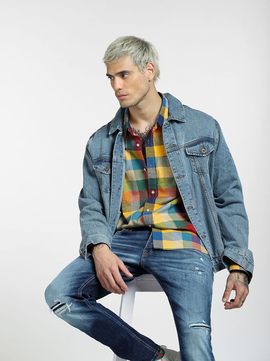 Multi-coloured Check Full Sleeves Shirt - S
