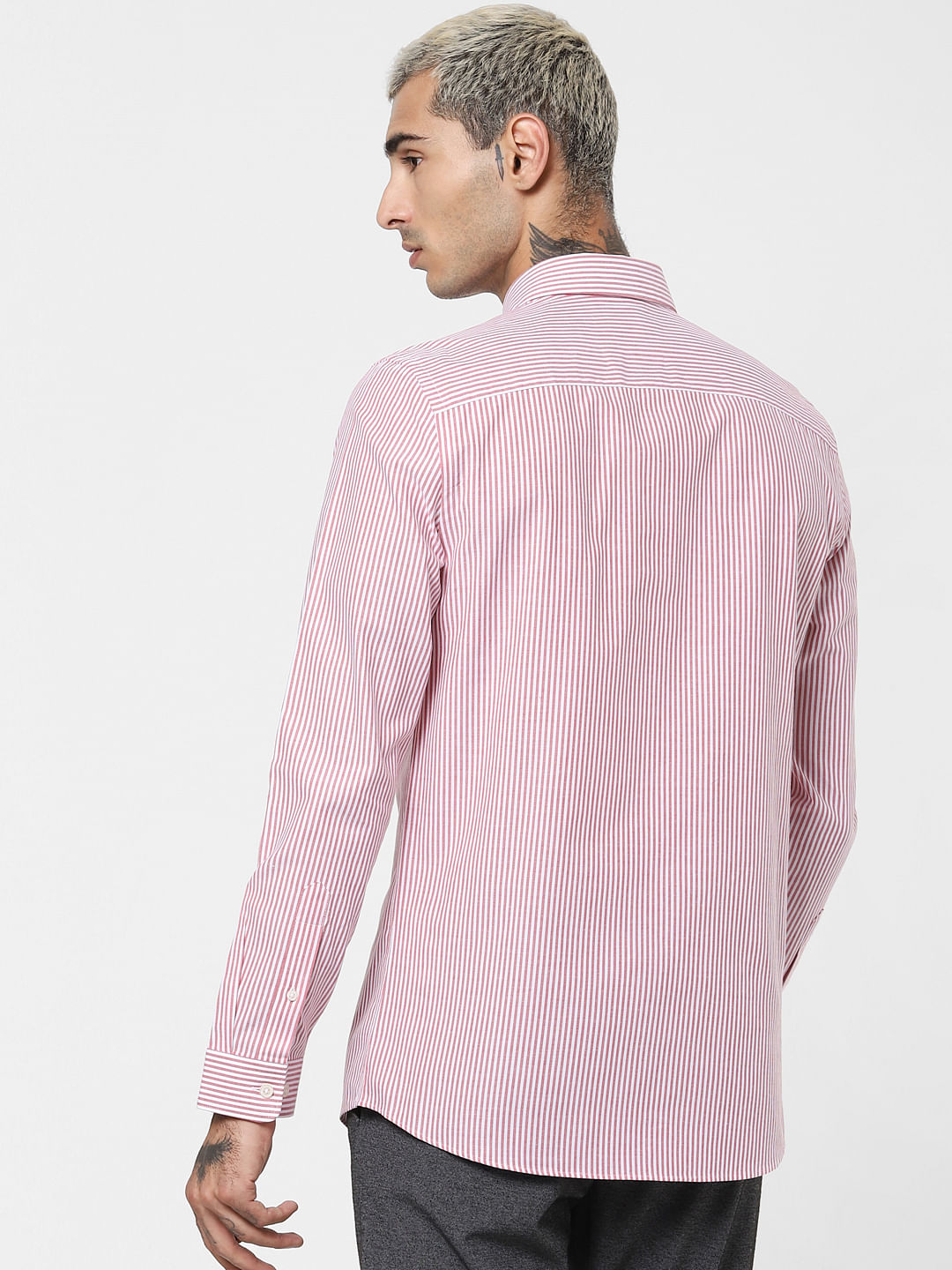 Red Striped Full Sleeves Shirt