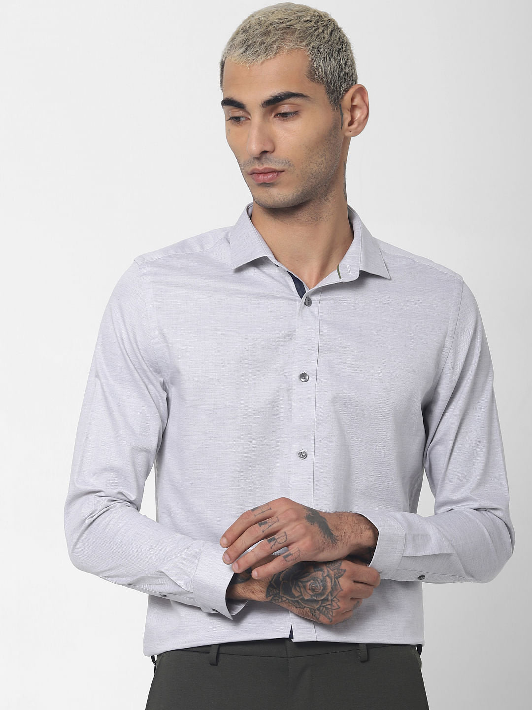 Light Grey Full Sleeves Shirt