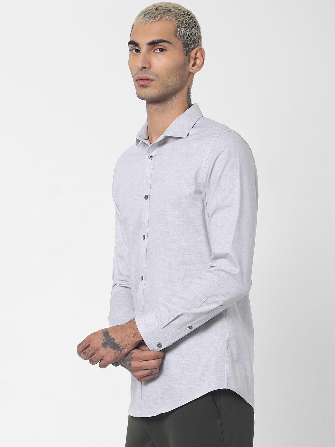 Light Grey Full Sleeves Shirt