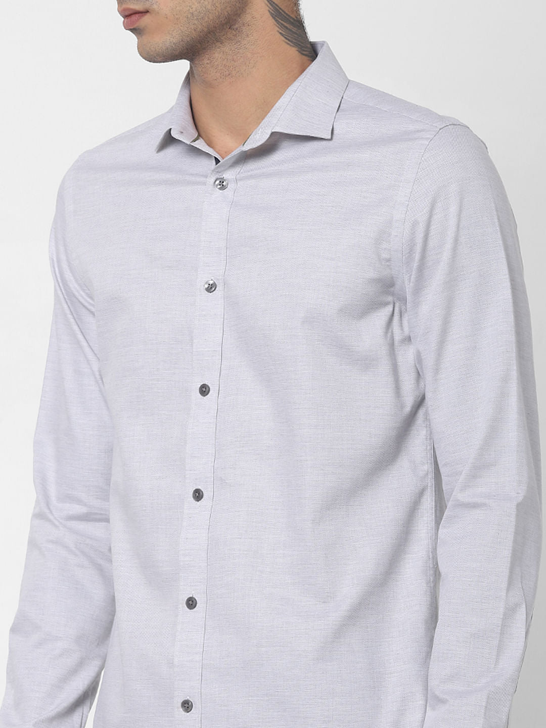 Light Grey Full Sleeves Shirt