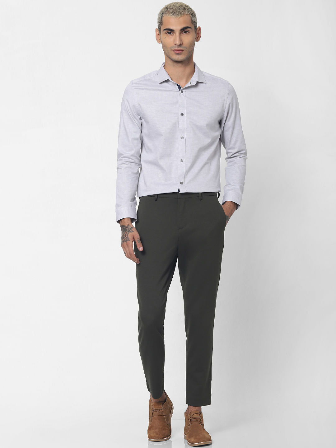 Light Grey Full Sleeves Shirt